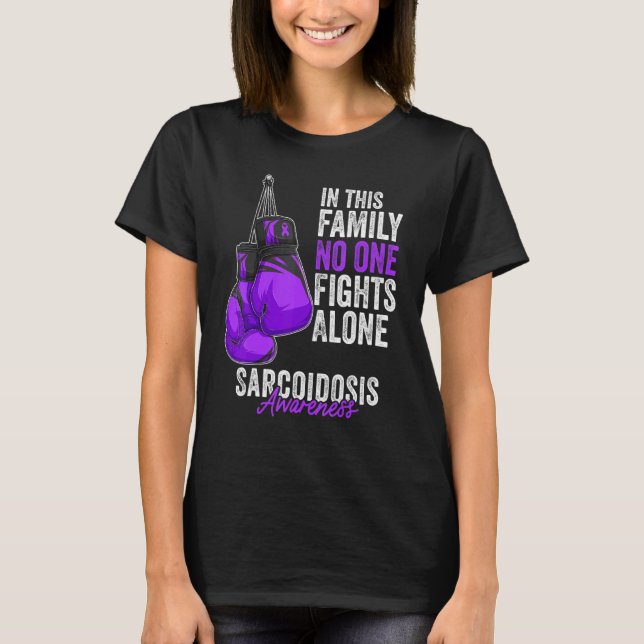 Sarcoidosis Awareness Month Boxing Gloves Purple R T-Shirt (Front)