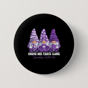 Sarcoidosis Awareness Month Purple Ribbon Gnomies 6 Cm Round Badge