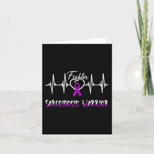 Sarcoidosis Awareness Warrior Heartbeat Fight Purp Card