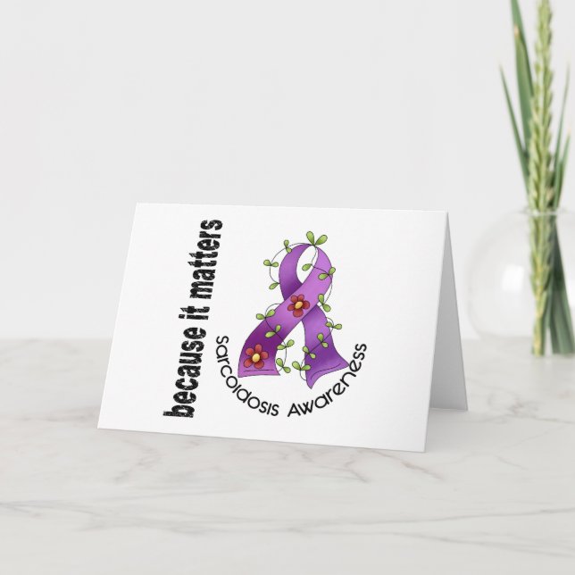SARCOIDOSIS Flower Ribbon 3 Card (Front)