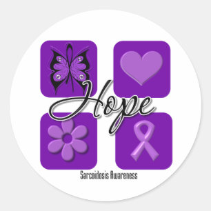 Sarcoidosis Hope Love Inspire Awareness Classic Round Sticker