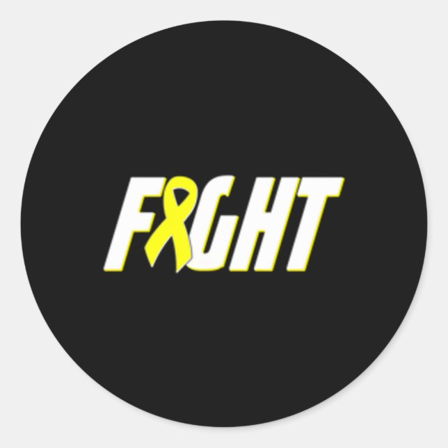 Sarcoma Awareness Bone Cancer Ribbon Classic Round Sticker (Front)