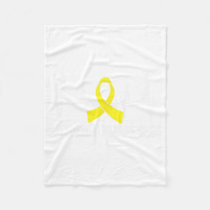 Sarcoma Awareness - Yellow Ribbon Heartbeat Fleece Blanket