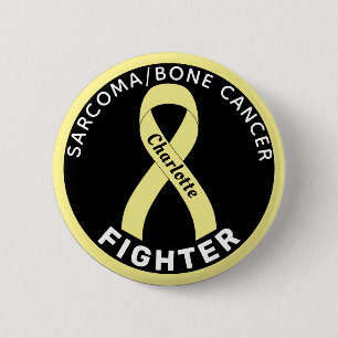 Sarcoma / Bone Cancer Fighter Ribbon Black Button