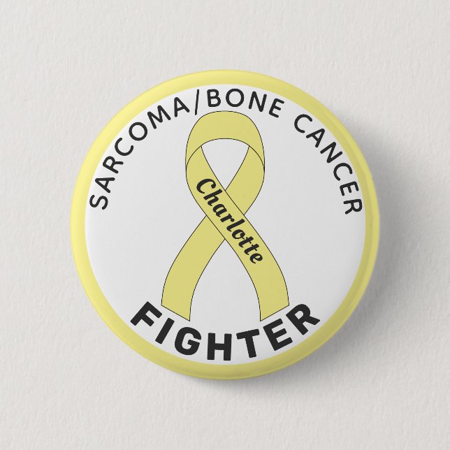 Sarcoma / Bone Cancer Fighter Ribbon White Button (Front)