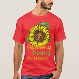 Sarcoma Cancer Awareness Sunflower Faith Christian T-Shirt