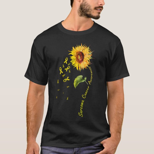 Sarcoma Cancer Awareness Sunflower  T-Shirt (Front)
