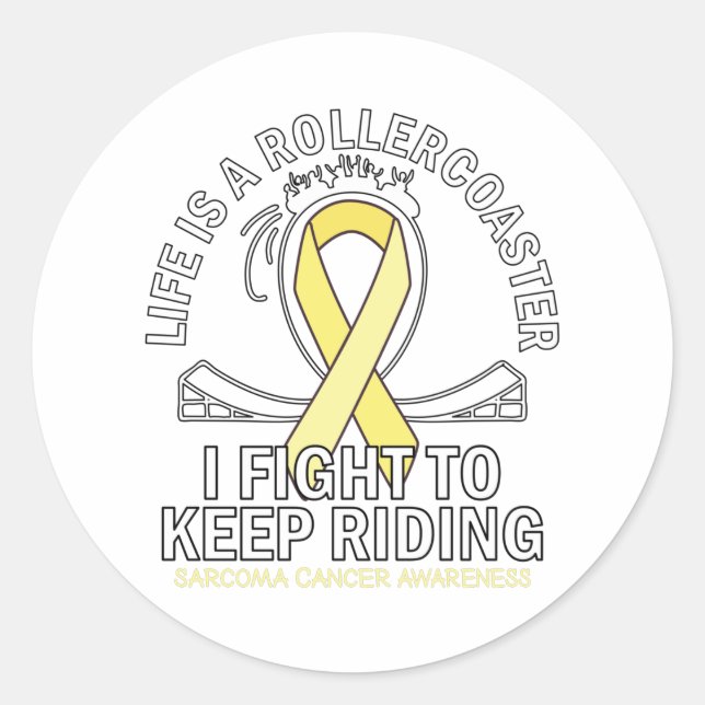 Sarcoma cancer awareness yellow ribbon classic round sticker (Front)