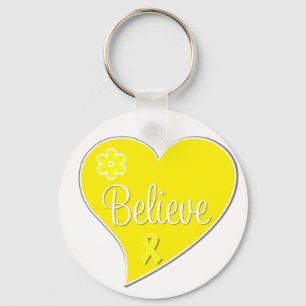 Sarcoma Cancer Believe Heart Key Ring
