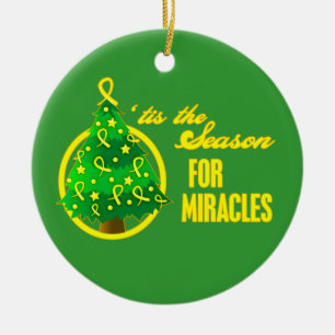 Sarcoma Cancer Christmas Miracles Ceramic Ornament