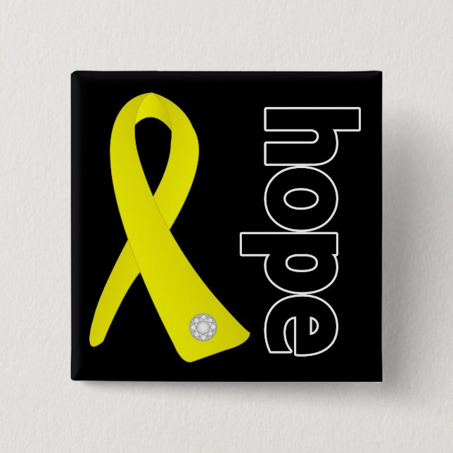 Sarcoma Cancer Hope Ribbon 15 Cm Square Badge (Front)