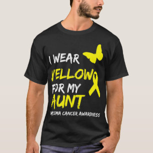 Sarcoma Cancer Ribbon I Wear Yellow for my Aunt T-Shirt