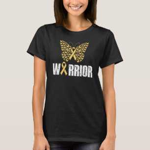 Sarcoma Cancer Warrior, Yellow Butterfly T-Shirt