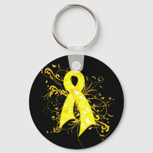 Sarcoma Floral Swirls Ribbon Key Ring