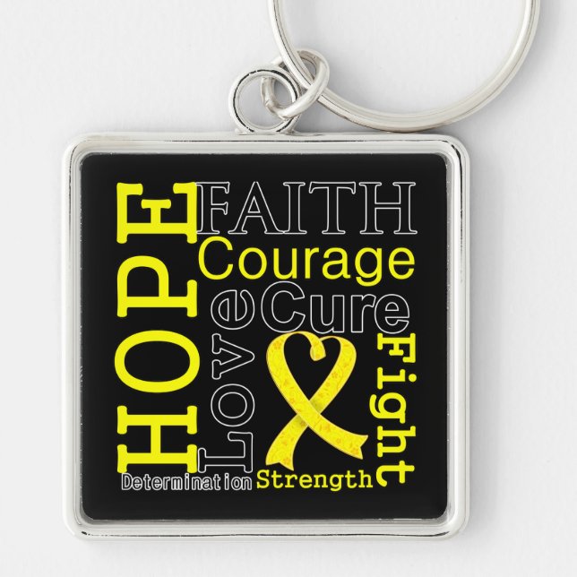 Sarcoma Hope Faith Motto Key Ring (Front)