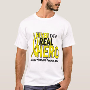 Sarcoma NEVER KNEW A HERO 2 Husband T-Shirt