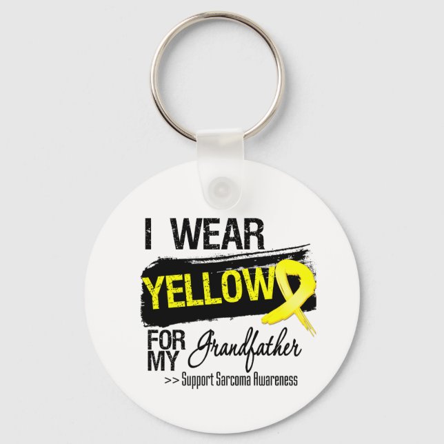 Sarcoma Ribbon For My Grandfather Key Ring (Front)