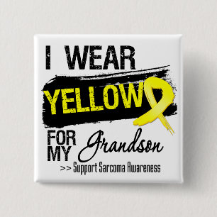 Sarcoma Ribbon For My Grandson 15 Cm Square Badge