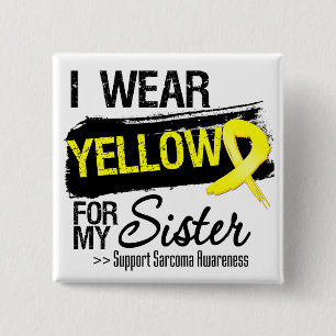 Sarcoma Ribbon For My Sister 15 Cm Square Badge