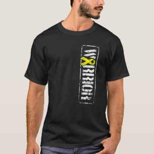Sarcoma Warrior Sideways Military Stye Awareness R T-Shirt