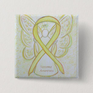 Sarcoma Yellow Awareness Ribbon Angel Pin