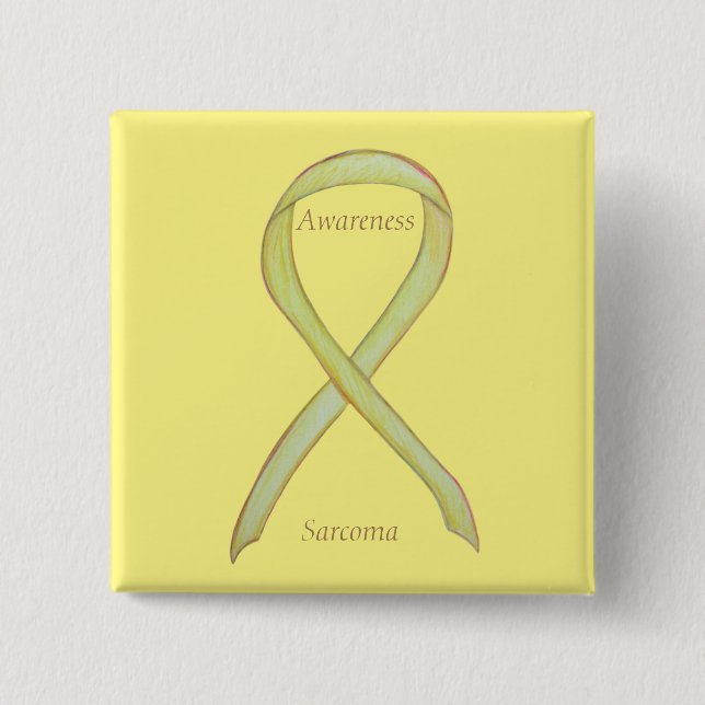 Sarcoma Yellow Awareness Ribbon Custom Pin (Front)