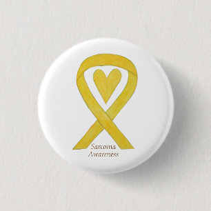 Sarcoma Yellow Heart Awareness Ribbon Custom Pin