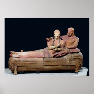 Sarcophagus of a married couple, 525-500 BC Poster