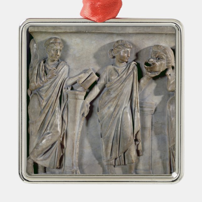 Sarcophagus of the Muses, detail of Clio & Metal Ornament (Front)