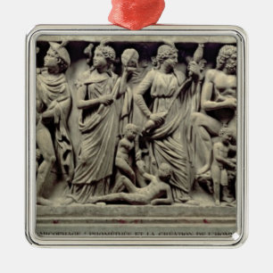 Sarcophagus with relief depicting Prometheus and t Metal Ornament