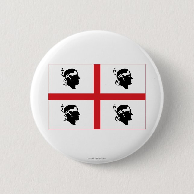 Sardegna flag 6 cm round badge (Front)