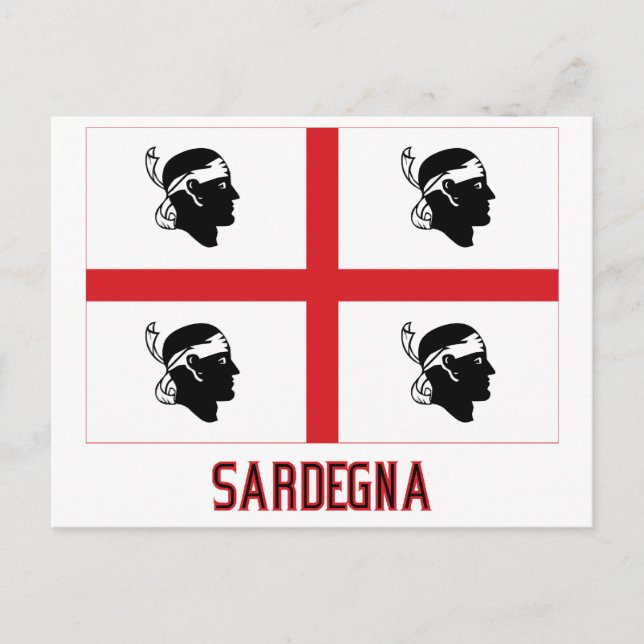 Sardegna flag with name postcard (Front)