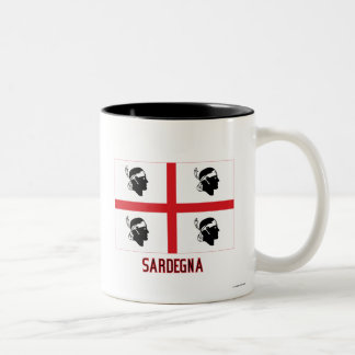 Sardegna flag with name Two-Tone coffee mug