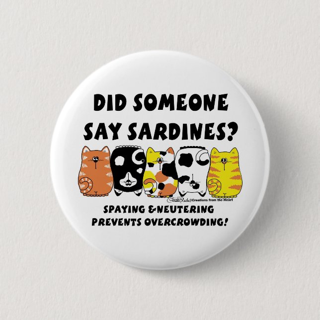 Sardine Cats 6 Cm Round Badge (Front)