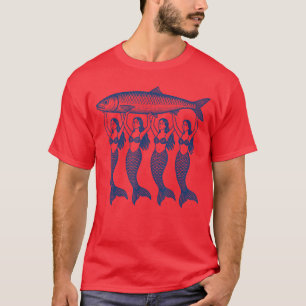 Sardine Fish Mermaid Coastal Summer Retro boy T-Shirt
