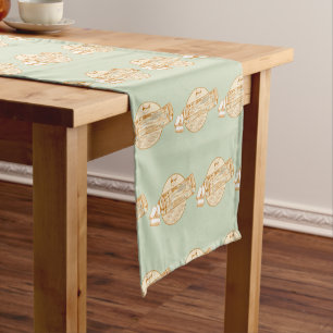 Sardine flavoured chewing gum funny fish short table runner