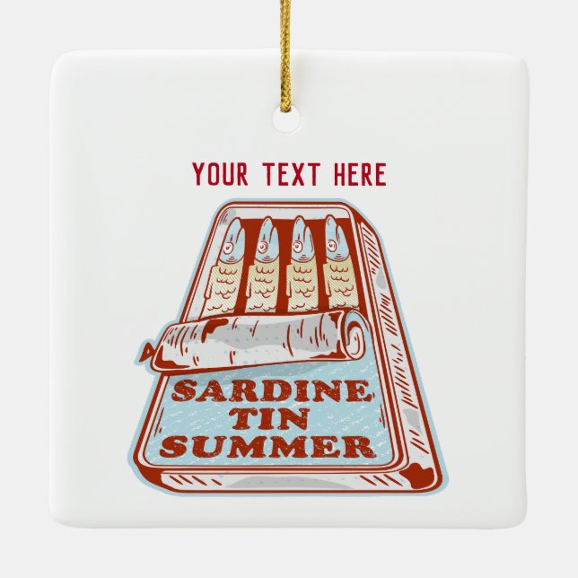 Sardine tin summer ceramic ornament (Back)