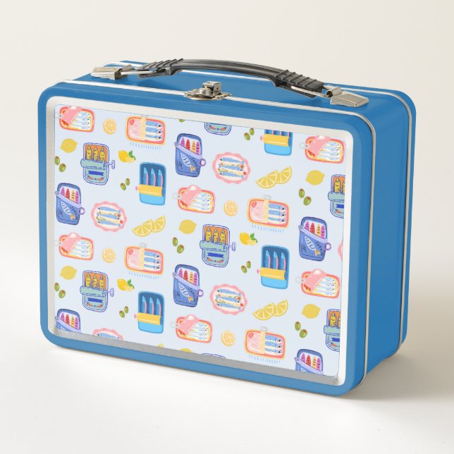 Sardines and Lemons Metal Lunch Box (Front)