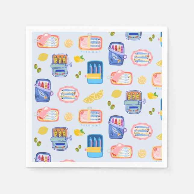 Sardines and Lemons Napkin (Front)