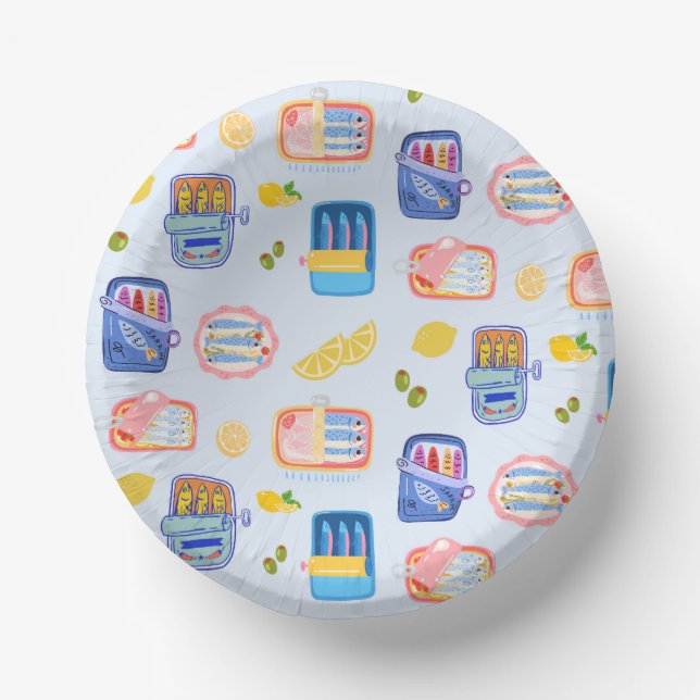 Sardines and Lemons Paper Plate (Front)