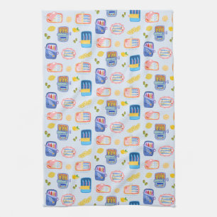 Sardines and Lemons Tea Towel