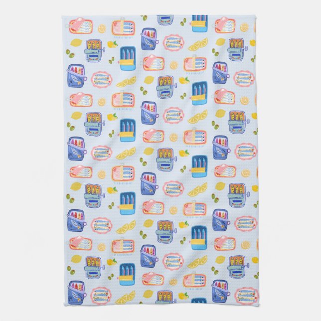Sardines and Lemons Tea Towel (Vertical)