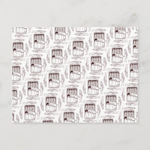 sardines can pattern trans postcard