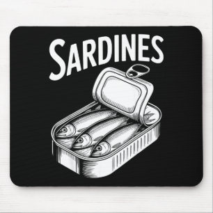 Sardines canned fish foodie retro seafood lover mouse pad