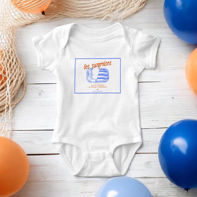 Sardines Fish Twins Triplets Multiples Baby Shower Bodysuit (Creator Uploaded)
