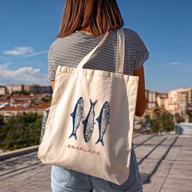 Sardines Fisherman Core Aesthetic Coastal Tote Bag (Creator Uploaded)