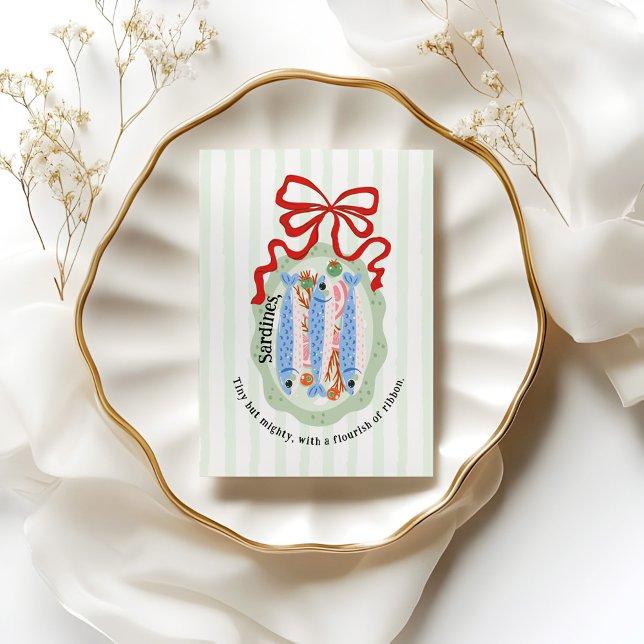 Sardines in a Plate in Red Bow Kitchen Poster (Creator Uploaded)