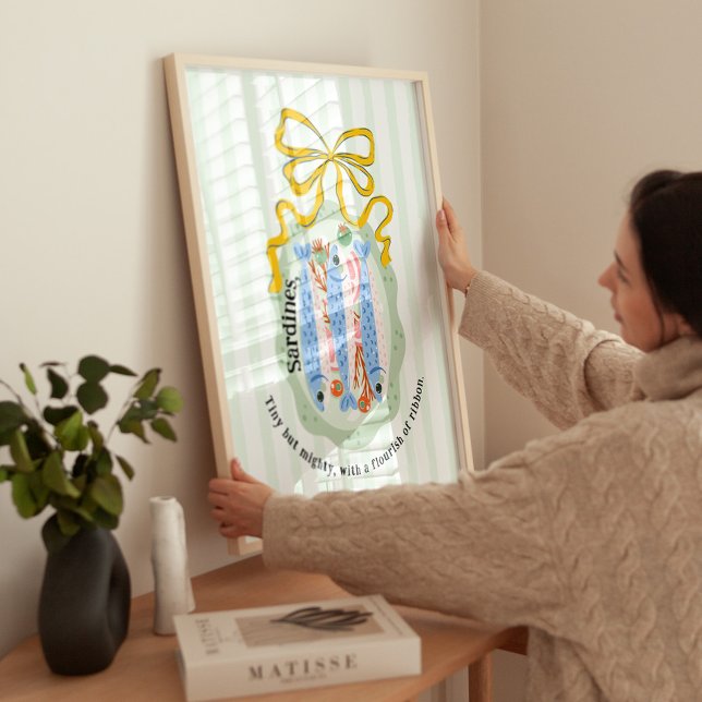 Sardines in a Plate in Yellow Bow Kitchen Poster (Creator Uploaded)