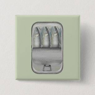 Sardines in a tin can 15 cm square badge