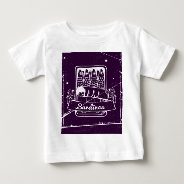 Sardines in a tin Distressed Baby T-Shirt (Front)